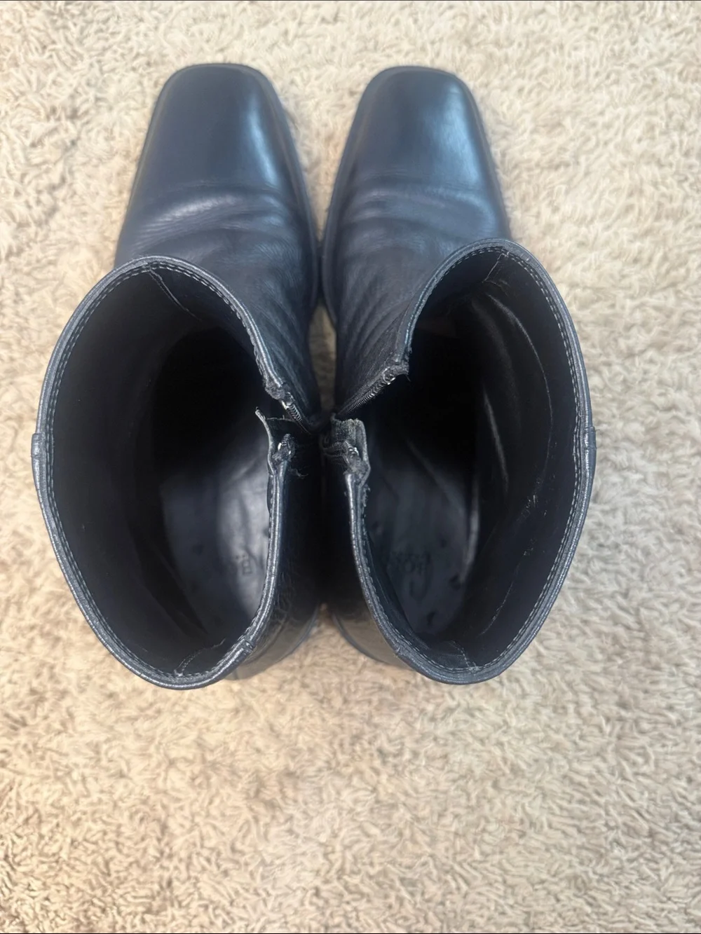 Hugo Boss Men Black Leather Chukka Ankle Boots Side Zip Size 8.5